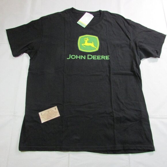 John Deere Men's Short Sleeve Basic Logo Graphic T-Shirt Black - Picture 1 of 2